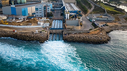 Water processing plant seen from above